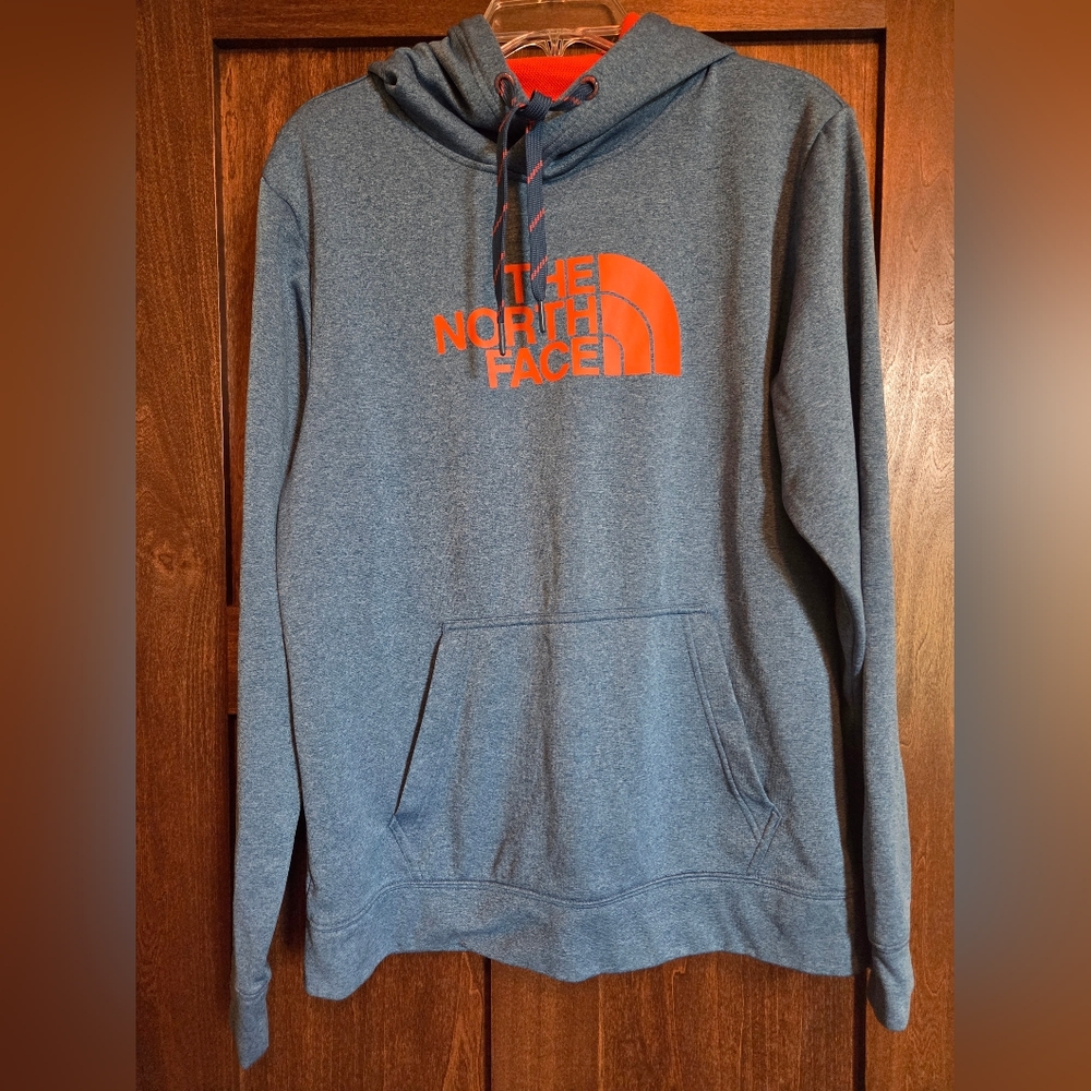 The North Face Men's Medium Blue and Orange Sweatshirt Hoodie - Picture 2 of 9